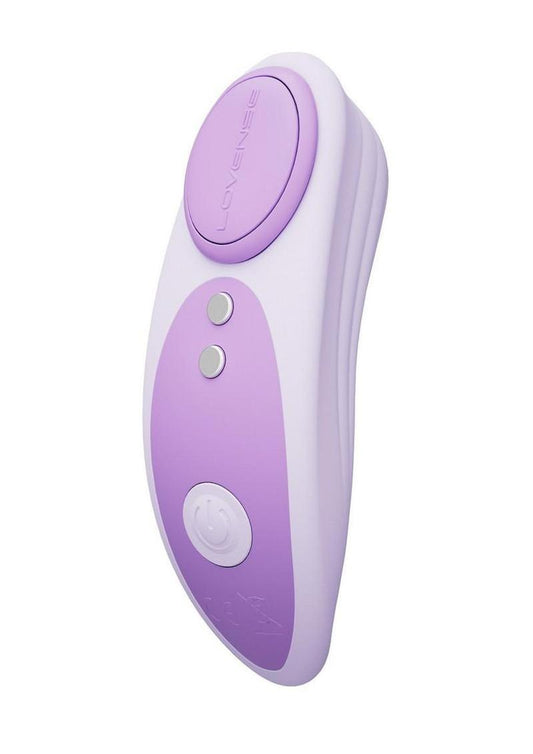 Lovense Ferri Reserve Special Edition Rechargeable Silicone App Control Panty Vibrator - Purple/White on a white background
