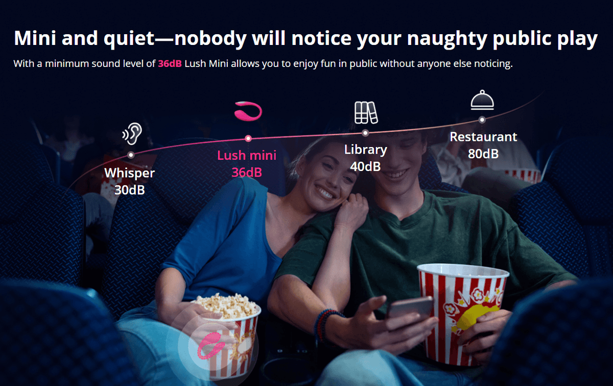 Lovense Lush Mini G-spot app controlled vibrator more quiet than a library graphic