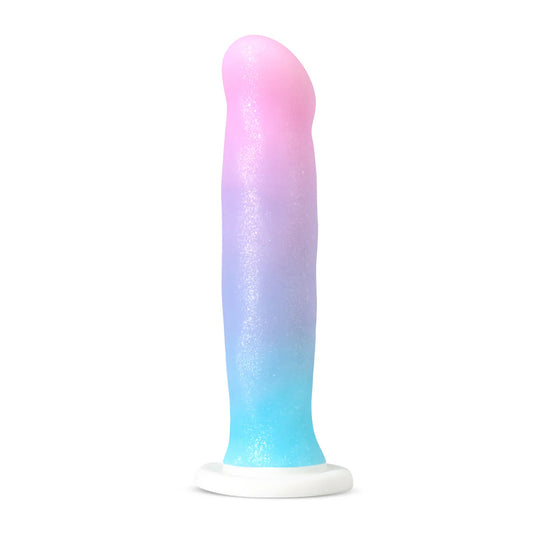 Blush Avant D17 Lucky multi-color silicone dildo, full product view.