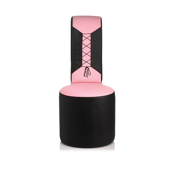 Stiletto High Heel Sex Chair - Pink & Black Vegan Leather