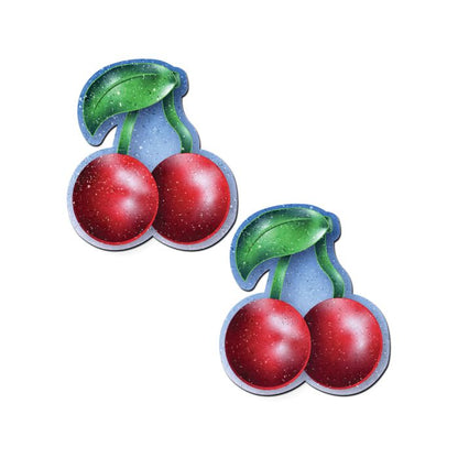 Pastease cherry glitter velvet nipple pasties in red – soft, handmade nipple covers
