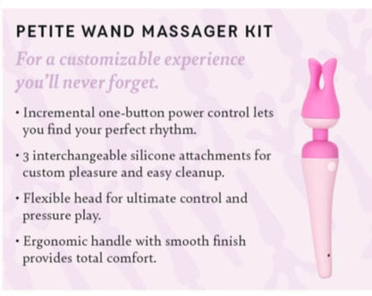 Petite wand massager by Pure Romance with attachments by California Exotics