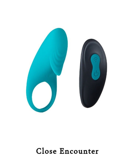 Pure Romance Close Encounter Vibrating Cock Ring with Remote Control on white background