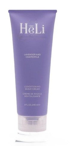 Purple tube of Pure Romance HelI Lasvender and Chamomile conditioning shave cream on a white background