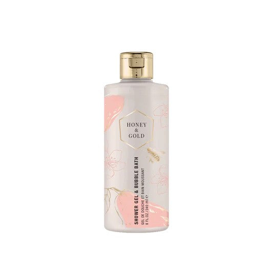 Pure Romance Honey and Gold bubble bath in golden bottle – gentle and luxurious foam