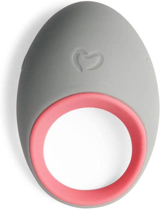 Pure Romance Gray Perfect Match Rechargeable C-Ring Vibrator on white background