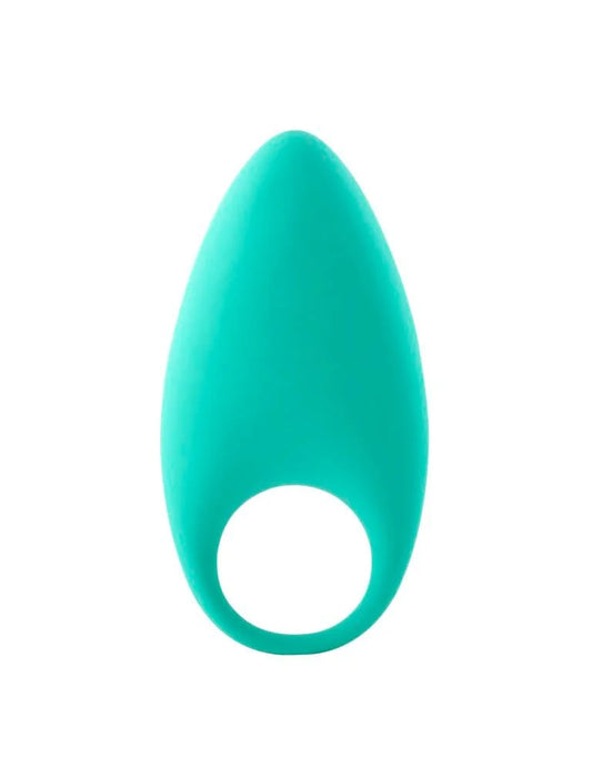 Teal Green Pure Romance Vitamin Sea Vibrating Cock Ring on a white background