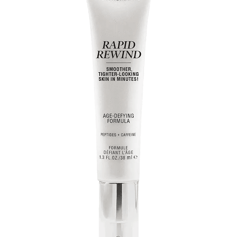 Skincare by Pure Romance. A tube labeled 'Rapid Rewind' on a white background