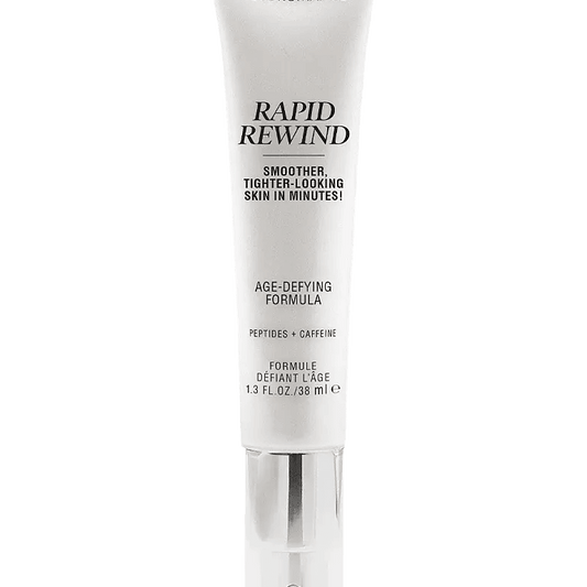 Skincare by Pure Romance. A tube labeled 'Rapid Rewind' on a white background