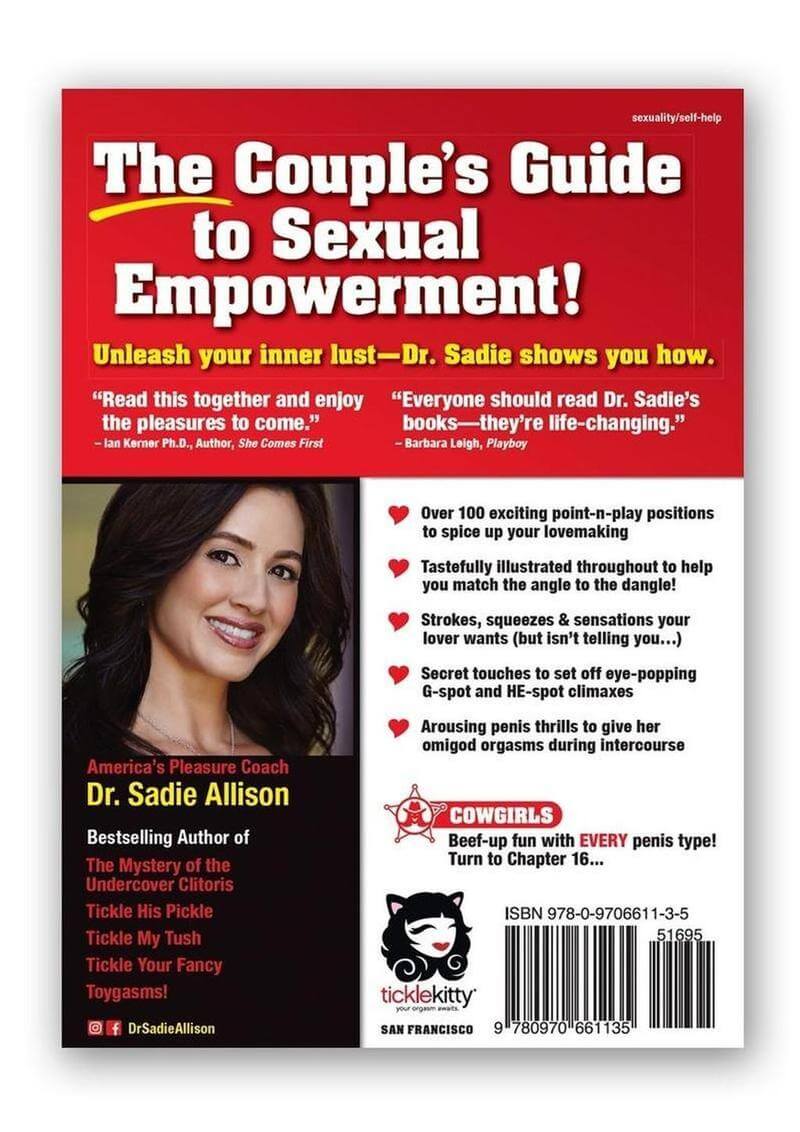 Book cover of 'The Couple's Guide to Sexual Empowerment' by Dr. Sadie Allison with a red header and black background.