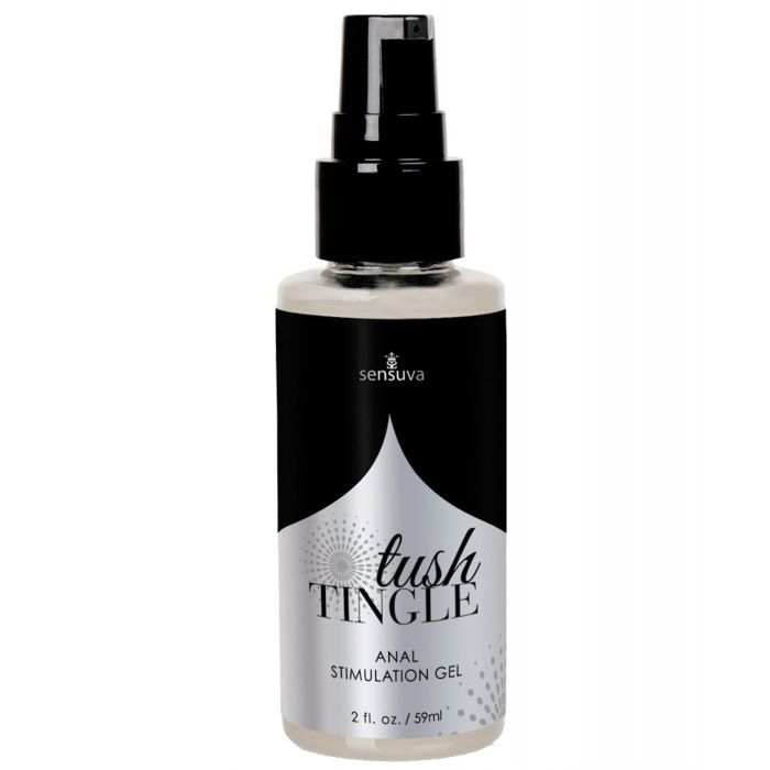 Sensuva Tush Tingle anal stimulation gel bottle on a white background