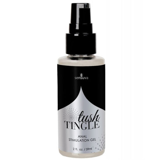 Sensuva Tush Tingle anal stimulation gel bottle on a white background