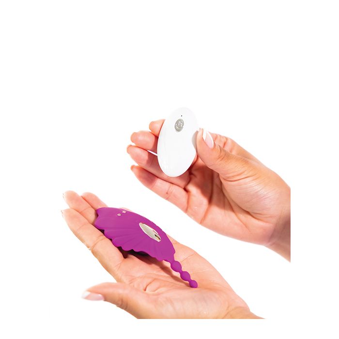 Shell Yeah! Remote Controlled Wearable Panty Vibrator - Purple