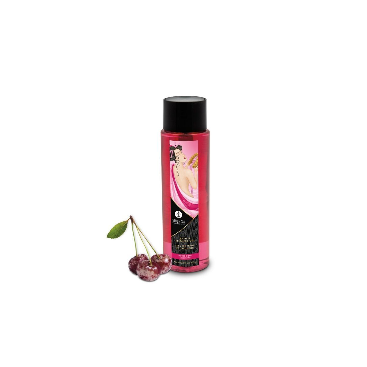 Shunga Kissable Bath & Shower Gel-Frosted Cherry 12.5oz