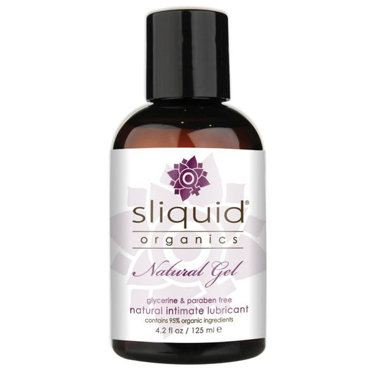 Sliquid Organics Natural Lubricant Gel – 4.2 oz vegan water-based lube bottle with organic ingredients