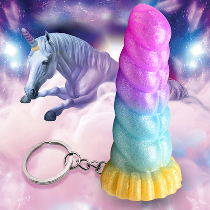 Unicorn Charm Keychain – Fantasy Rainbow Mini Dildo Accessory