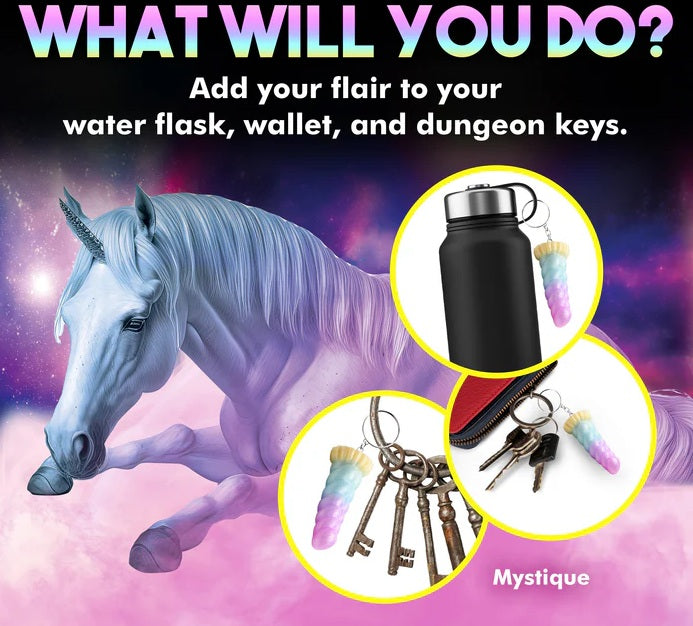 Unicorn Charm Keychain – Fantasy Rainbow Mini Dildo Accessory