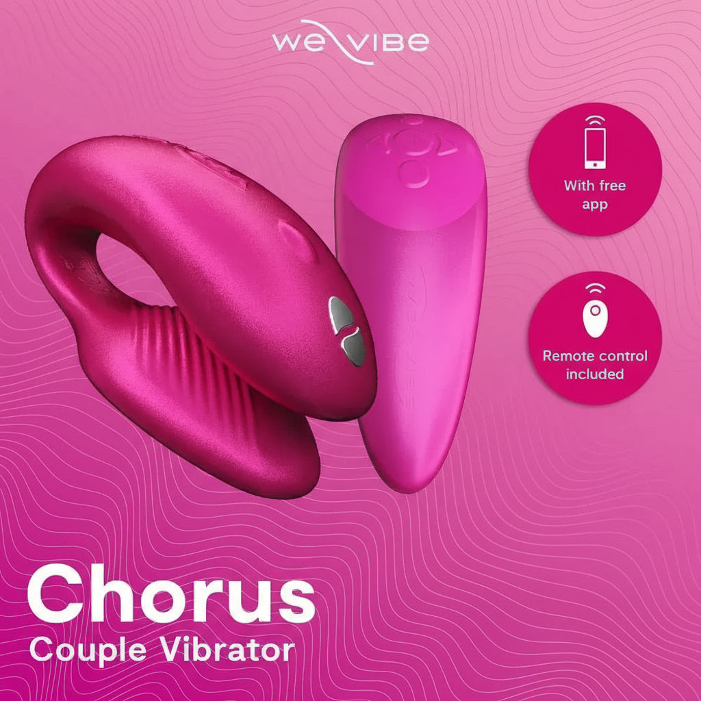 We-vibe Chorus cosmic pink couples app-controlled toy with haptic remote.