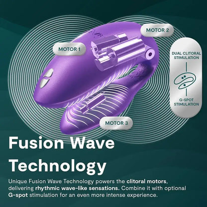 We-Vibe Chrous Pro Fusion Wave Technology info on a dark green background
