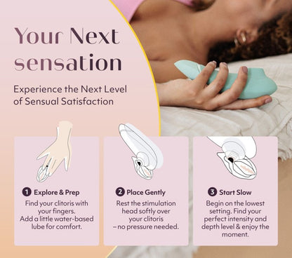 Womanizer Next 3D Air Stimulator with Climax Control instructions on how to use.