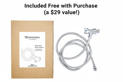 Womanizer wave installation set with packaging on a white background