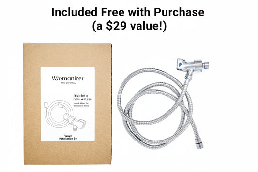 Womanizer wave installation set with packaging on a white background