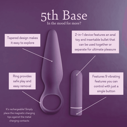 5th Base vibrating butt plug and bullet combo for anal pleasure by Pure Romance.