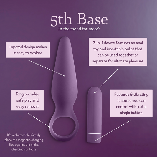5th Base vibrating butt plug and bullet combo for anal pleasure by Pure Romance.
